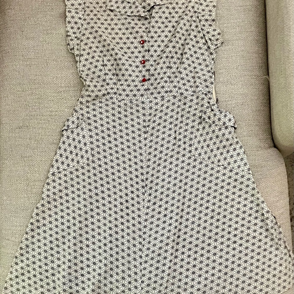 Vintage Geometric Floral Dress with POCKETS